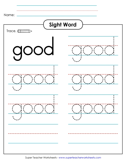 Trace the Word: Good Trace the Word: Good