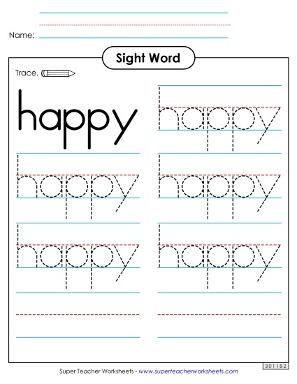 Trace the Word: Happy Trace the Word: Happy