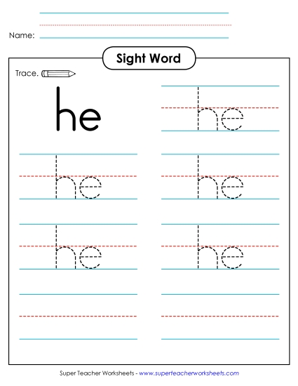 Trace the Word: He Trace the Word: He