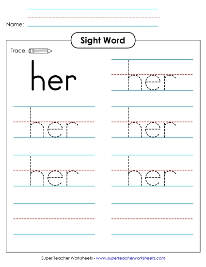 Trace the Word: Her Trace the Word: Her