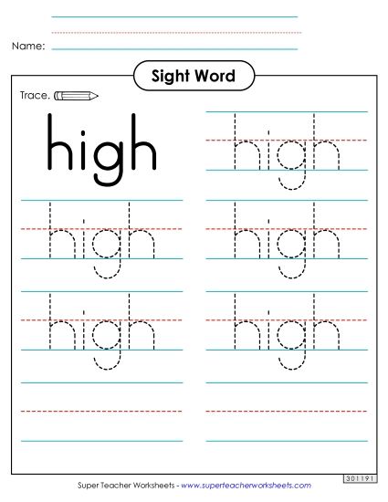Trace the Word: High Trace the Word: High