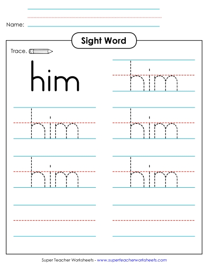 Trace the Word: Him Trace the Word: Him