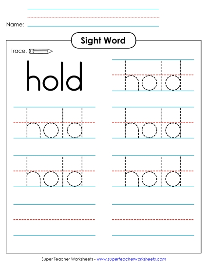 Trace the Word: Hold Trace the Word: Hold