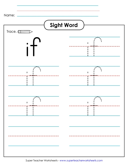 Trace the Word: If Trace the Word: If