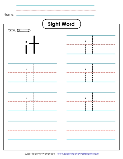 Trace the Word: It Trace the Word: It