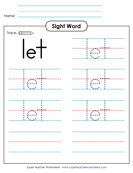 Trace the Word: Let Trace the Word: Let