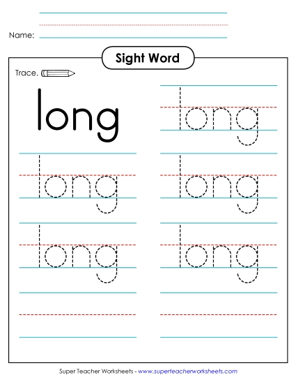 Trace the Word: Long Trace the Word: Long