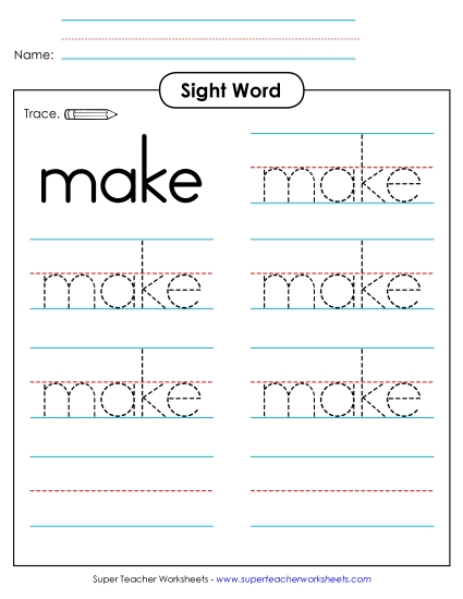 Trace the Word: Make Trace the Word: Make