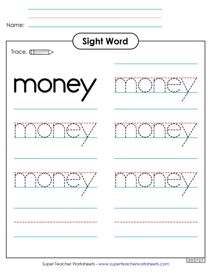 Trace the Word: Money Trace the Word: Money
