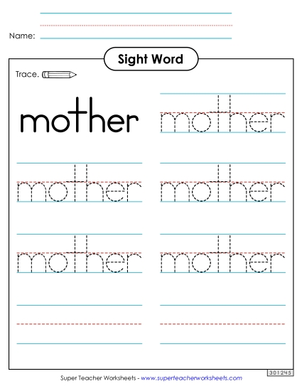 Trace the Word: Mother Trace the Word: Mother
