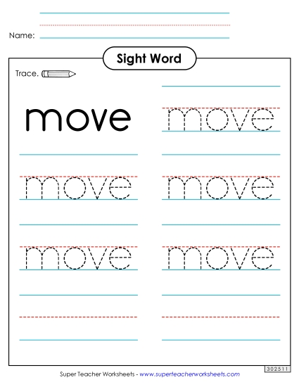 Trace the Word: Move Trace the Word: Move