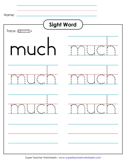 Trace the Word: Much Trace the Word: Much