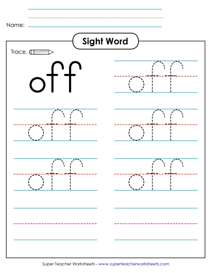 Trace the Word: Off Trace the Word: Off