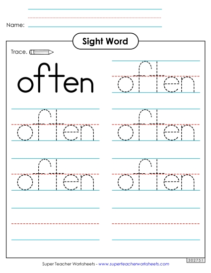 Trace the Word: Often Trace the Word: Often