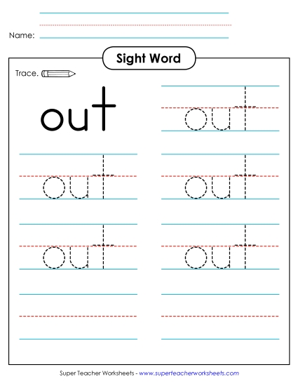 Trace the Word: Out Trace the Word: Out