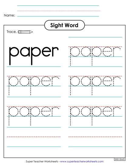 Trace the Word: Paper Trace the Word: Paper