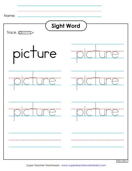 Trace the Word: Picture Trace the Word: Picture