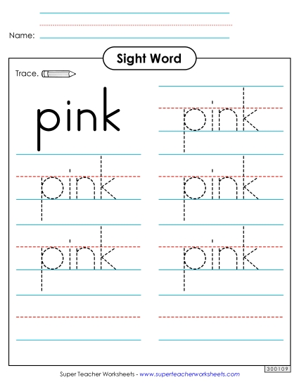 Trace the Word: Pink Trace the Word: Pink