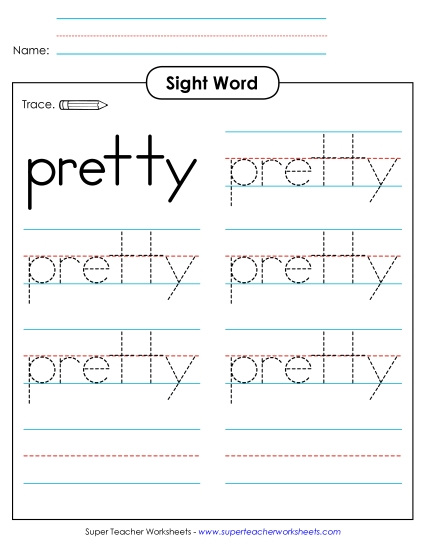 Trace the Word: Pretty Trace the Word: Pretty