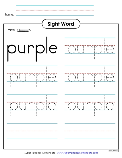 Trace the Word: Purple Trace the Word: Purple