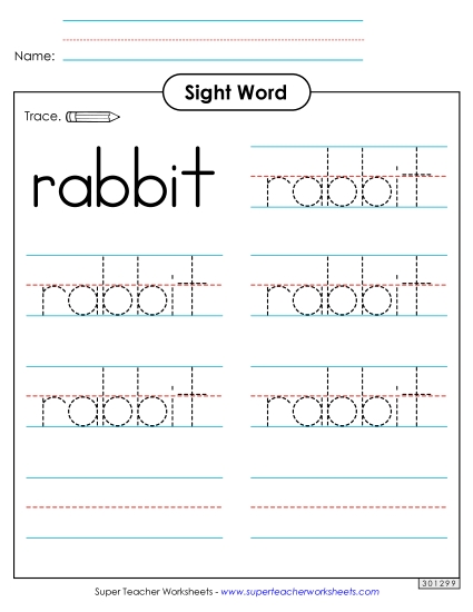 Trace the Word: Rabbit Trace the Word: Rabbit