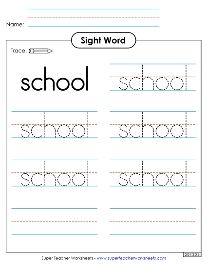 Trace the Word: School