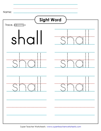 Trace the Word: Shall Trace the Word: Shall
