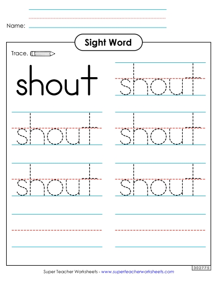 Trace the Word: Shout Trace the Word: Shout