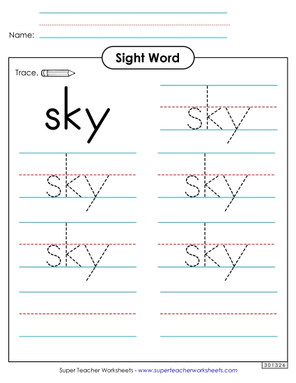 Trace the Word: Sky Trace the Word: Sky