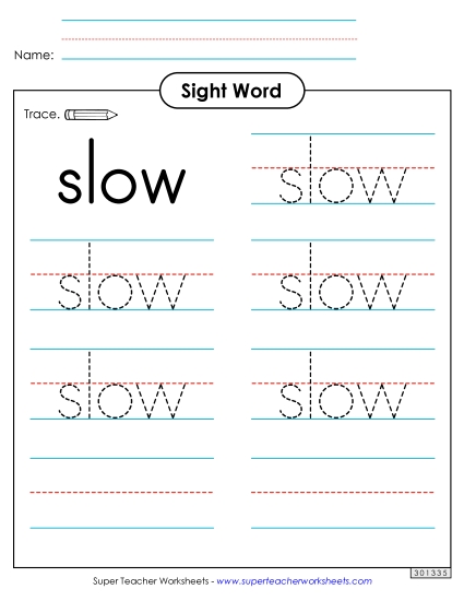 Trace the Word: Slow Trace the Word: Slow