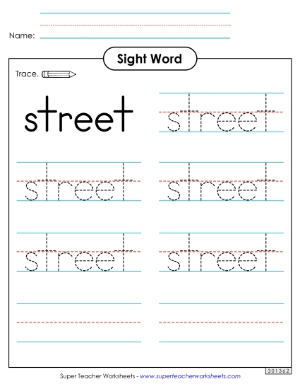 Trace the Word: Street Trace the Word: Street