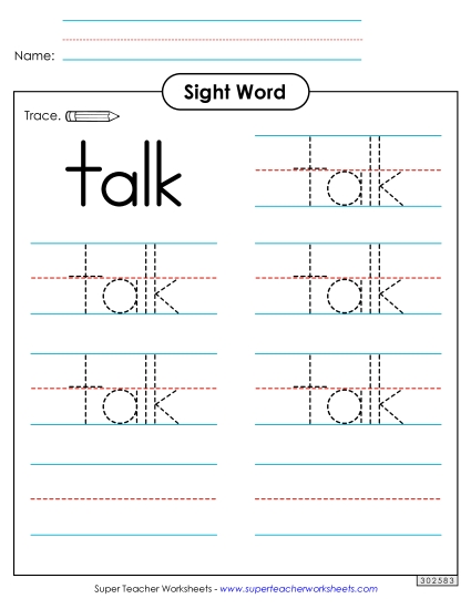 Trace the Word: Talk Trace the Word: Talk