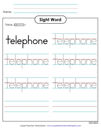 Trace the Word: Telephone Trace the Word: Telephone
