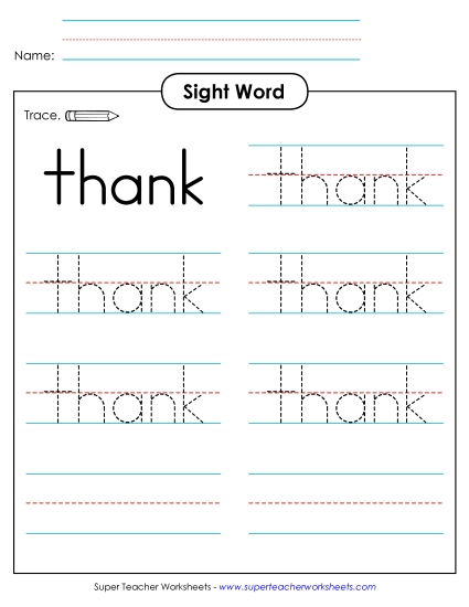 Trace the Word: Thank Trace the Word: Thank