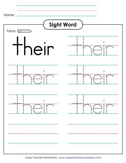 Trace the Word: Their Trace the Word: Their