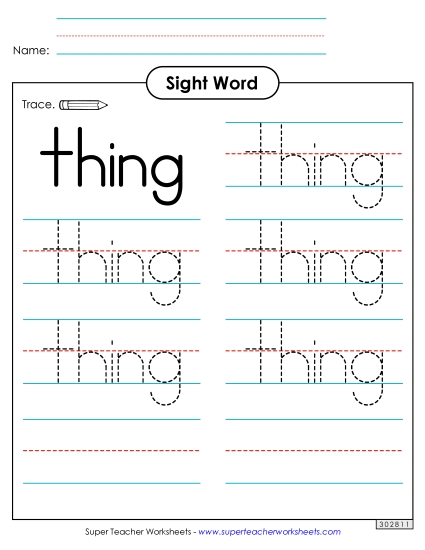 Trace the Word: Thing Trace the Word: Thing