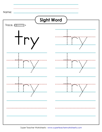 Trace the Word: Try Trace the Word: Try