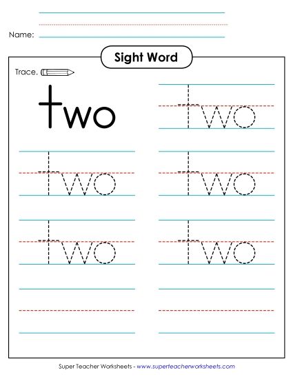 Trace the Word: Two Trace the Word: Two
