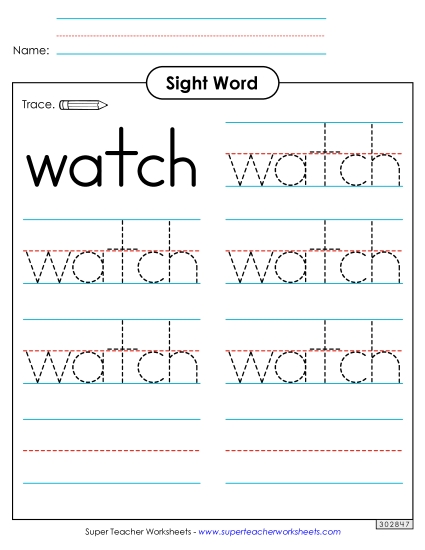 Trace the Word: Watch Trace the Word: Watch