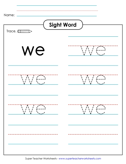 Trace the Word: We Trace the Word: We