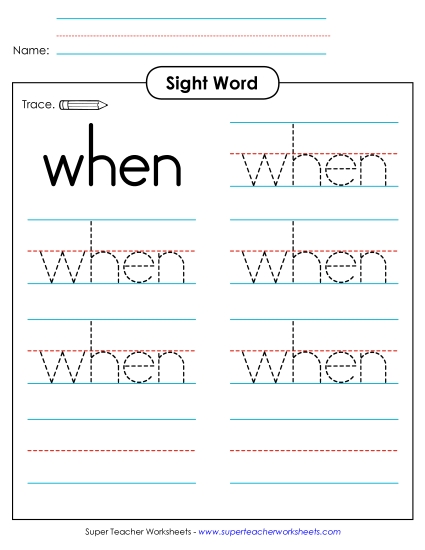 Trace the Word: When Trace the Word: When