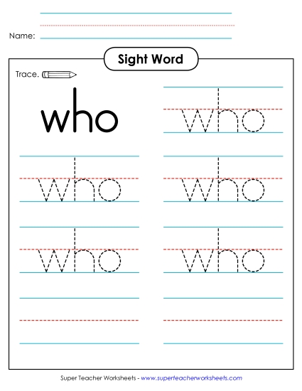 Trace the Word: Who Trace the Word: Who