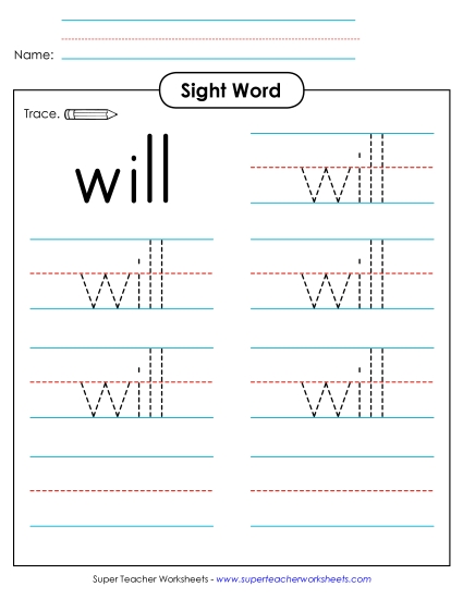 Trace the Word: Will Trace the Word: Will