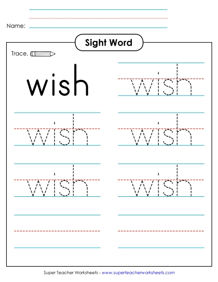 Trace the Word: Wish Trace the Word: Wish