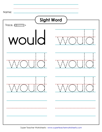 Trace the Word: Would Trace the Word: Would