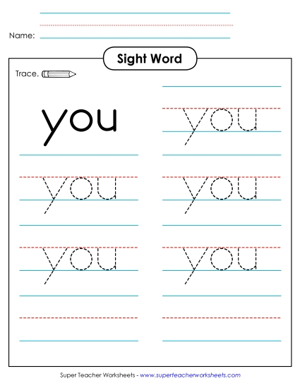 Trace the Word: You Trace the Word: You