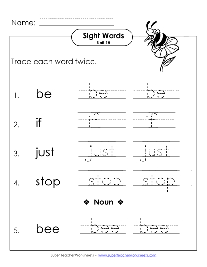 Worksheets - Trace Twice (Unit 15)