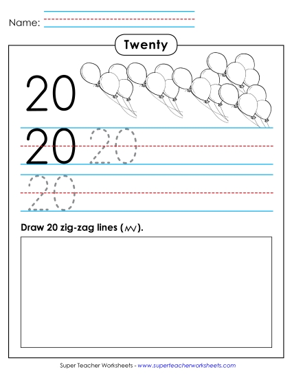 Number Twenty - Trace, Write, Draw: Twenty Number Twenty - Trace, Write, Draw: Twenty