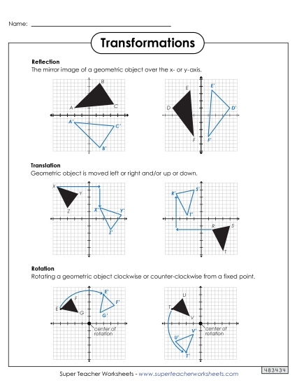 Translation, Rotation, Reflections (Mixed) - Transformations Anchor Chart Translation, Rotation, Reflections (Mixed) - Transformations Anchor Chart