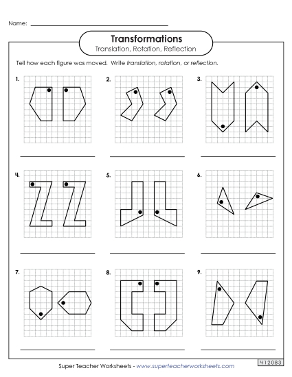 Translation, Rotation, Reflections (Mixed) - Translation, Rotation, Relfection on Grid